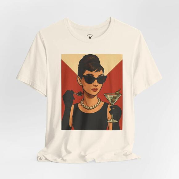 Other - Audrey Hepburn Martini T Shirt Mid Century Modern Foodie Art Top